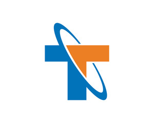 T letter swoosh logo template 2