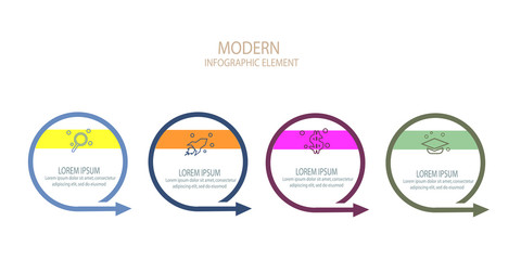 circle arrow infographic template element design vector