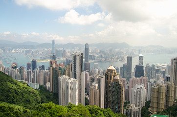 hong kong skyline from victoria peak