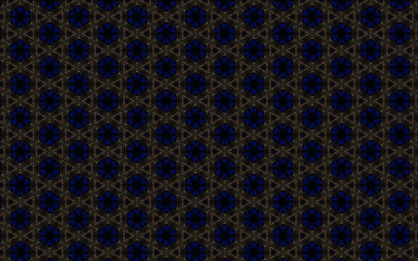 Dark stars and floral geometric pattern