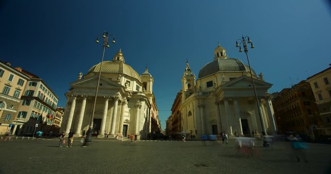 Timelapse of people at Piazza del Popolo in Rome, Italy