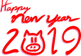 Happy new year hand drawn style