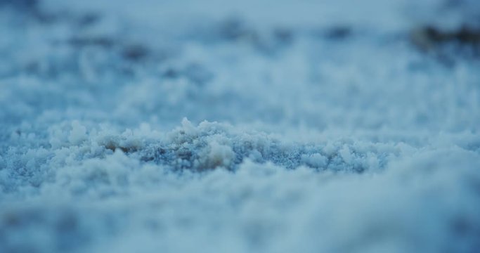 Close up of salt flats at Badwater Basin in Death Valley National Park, California