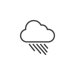 Rainy weather outline icon. linear style sign for mobile concept and web design. Cloud and rain simple line vector icon. Symbol, logo illustration. Pixel perfect vector graphics