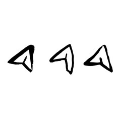 Cursors hand drawn arrows set. Grunge brush set illustration.