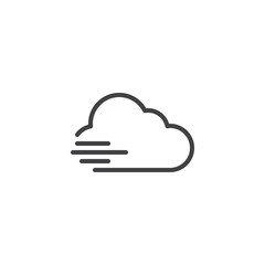 Windy weather outline icon. linear style sign for mobile concept and web design. Cloud and wind simple line vector icon. Symbol, logo illustration. Pixel perfect vector graphics