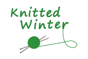 Knitting needles and ball of wool