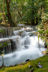 Fototapeta na wymiar Huay Mae Kamin waterfall in Kanjanaburi, Thailand