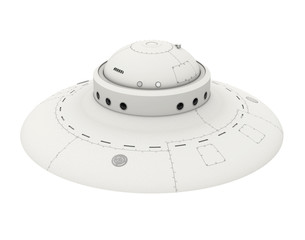 UFO Alien Spaceship Isolated