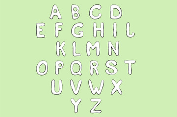 Cartoon kids english alphabet from A to Z. Vector 
