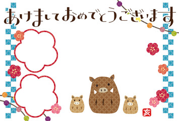 Obraz premium 年賀状 2019 亥 フレーム