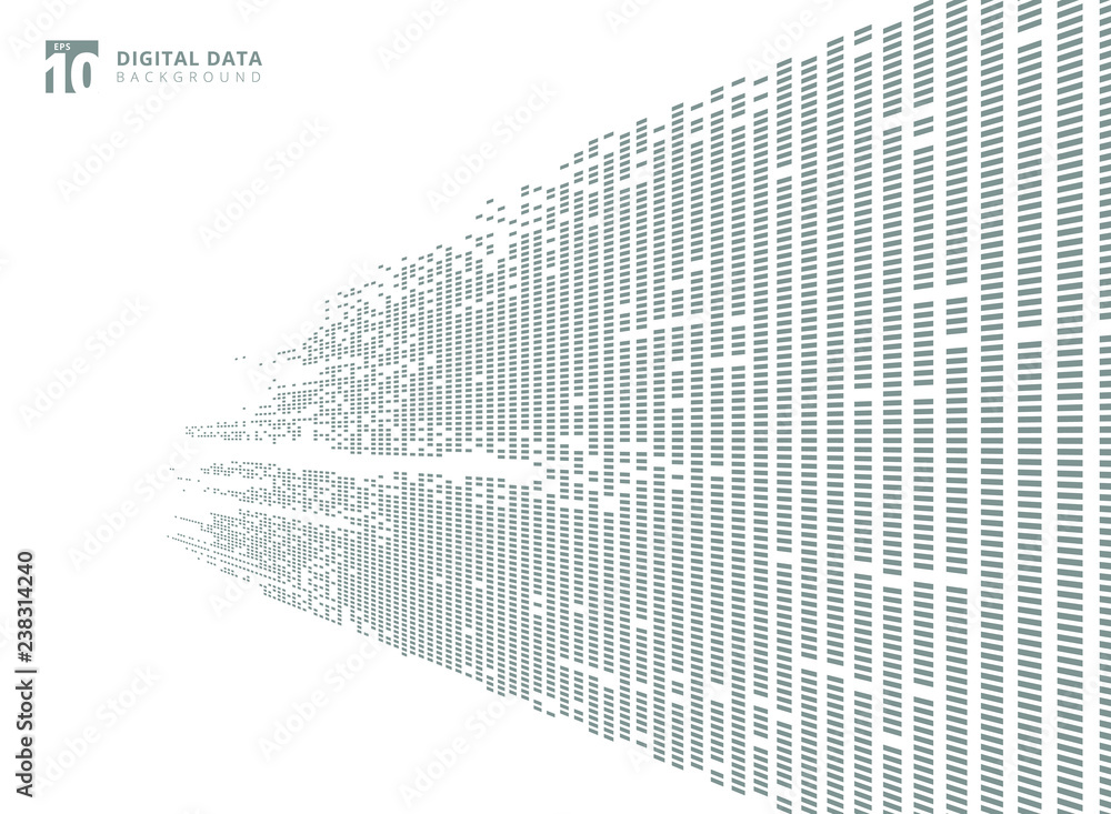 Poster abstract technology digital data square gray pattern pixel prespective background with copy space.