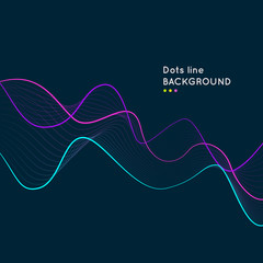 Vector dynamic background with waves of dots and lines