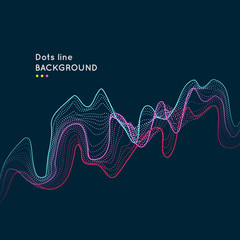 Dynamic abstract illustration with lines and dots. Vector background