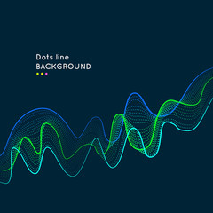 Bright abstract illustration with dynamic lines of dots.