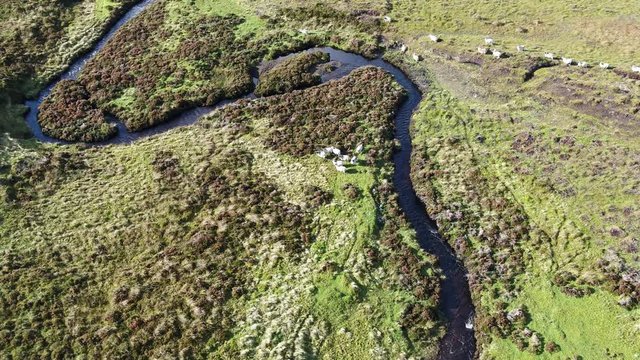 Flying over the River Rha between Staffin and Uig on the Isle of Skye , Scotland