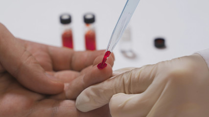 closeup blood test