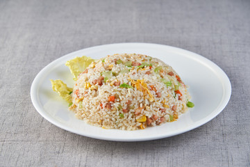 A dish of fried rice