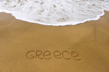 Greece beach sign