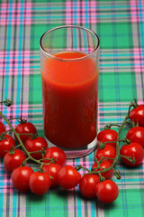 Tomato juice and cherry tomatoes
