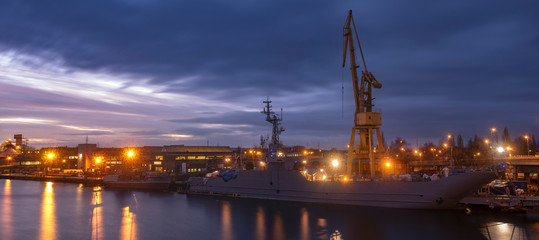 Fototapeta na wymiar warships in the shipyard,Szczecin,Poland