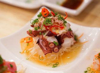 Thai food, Spicy salmon salad recipe with Thai herb