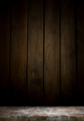 background of barrel and worn old table of wood