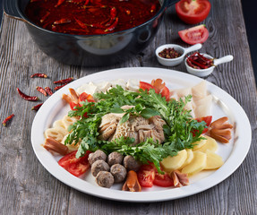 Spicy hot pot set meal