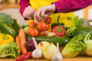 Many healthy colorful vegetables