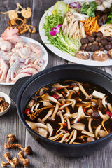 Wild forest fungus soup set meal