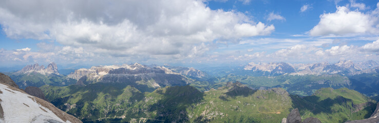 Amazing 180¡ landscape at the Dolomites in Italy from Marmolada summit