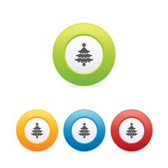 Colorful Christmas Tree Round Icons
