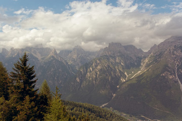 Auronzo di Cadore: Italy: panoramic view from the top of the mountain.