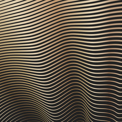 Curved wavy golden lines