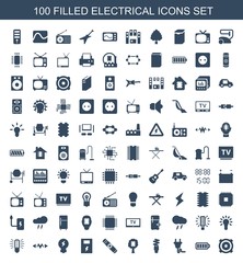 100 electrical icons