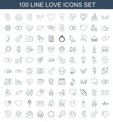 Fototapeta na wymiar 100 love icons