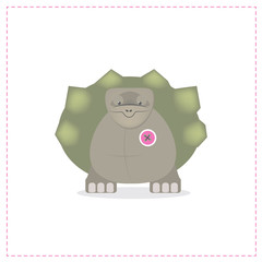 Turtle, funny old tortoise, vector