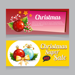 colorful christmas sale banner light decoration