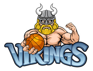 A Viking warrior gladiator basketball sports mascot