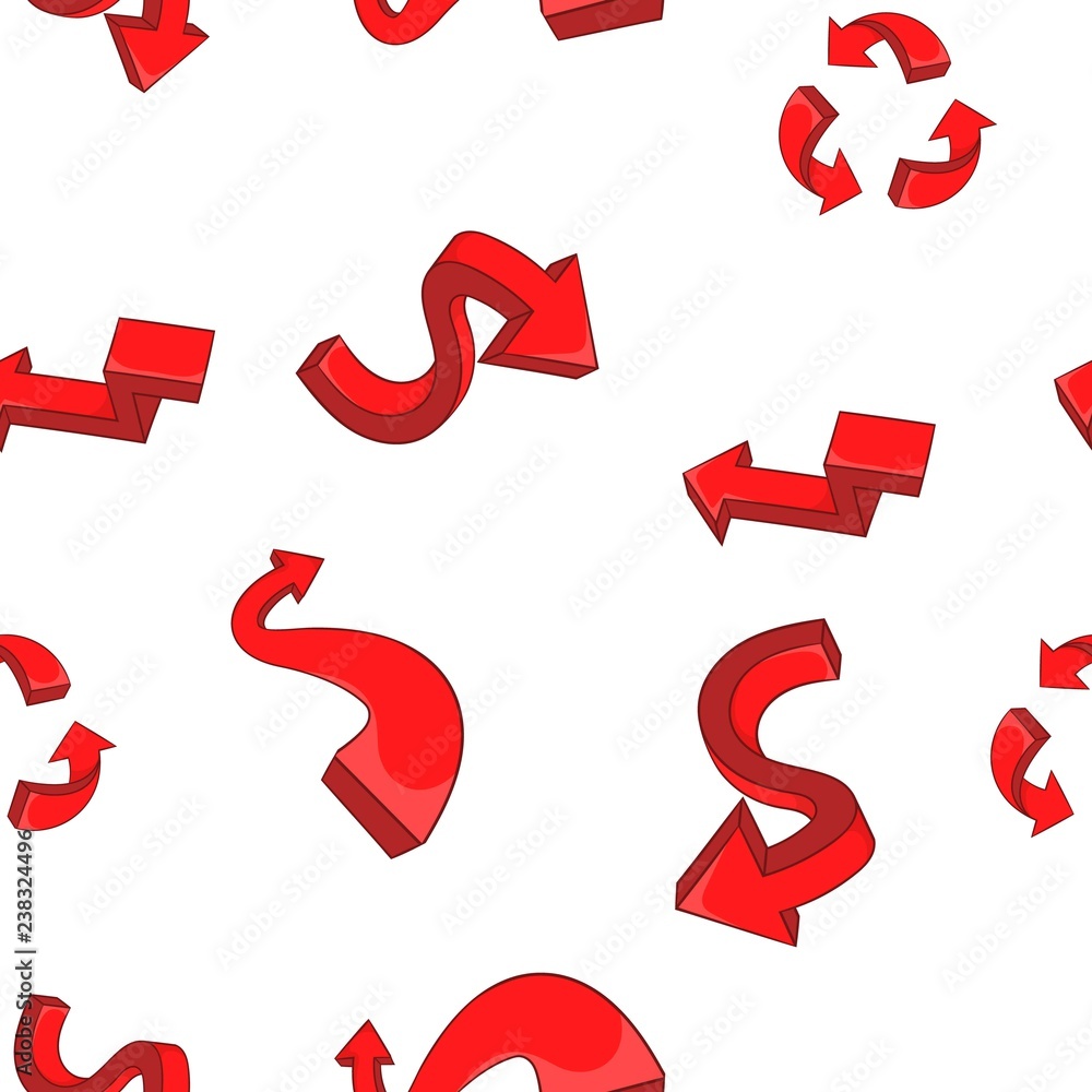 Poster red arows pattern. cartoon illustration of red arows vector pattern for web
