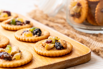 cracker biscuit with dried fruits