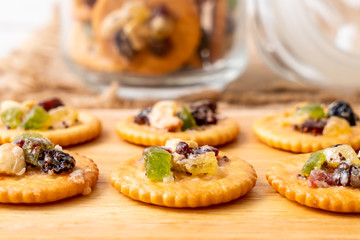 cracker biscuit with dried fruits