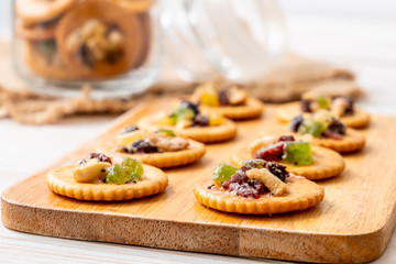 cracker biscuit with dried fruits