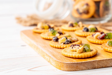 cracker biscuit with dried fruits