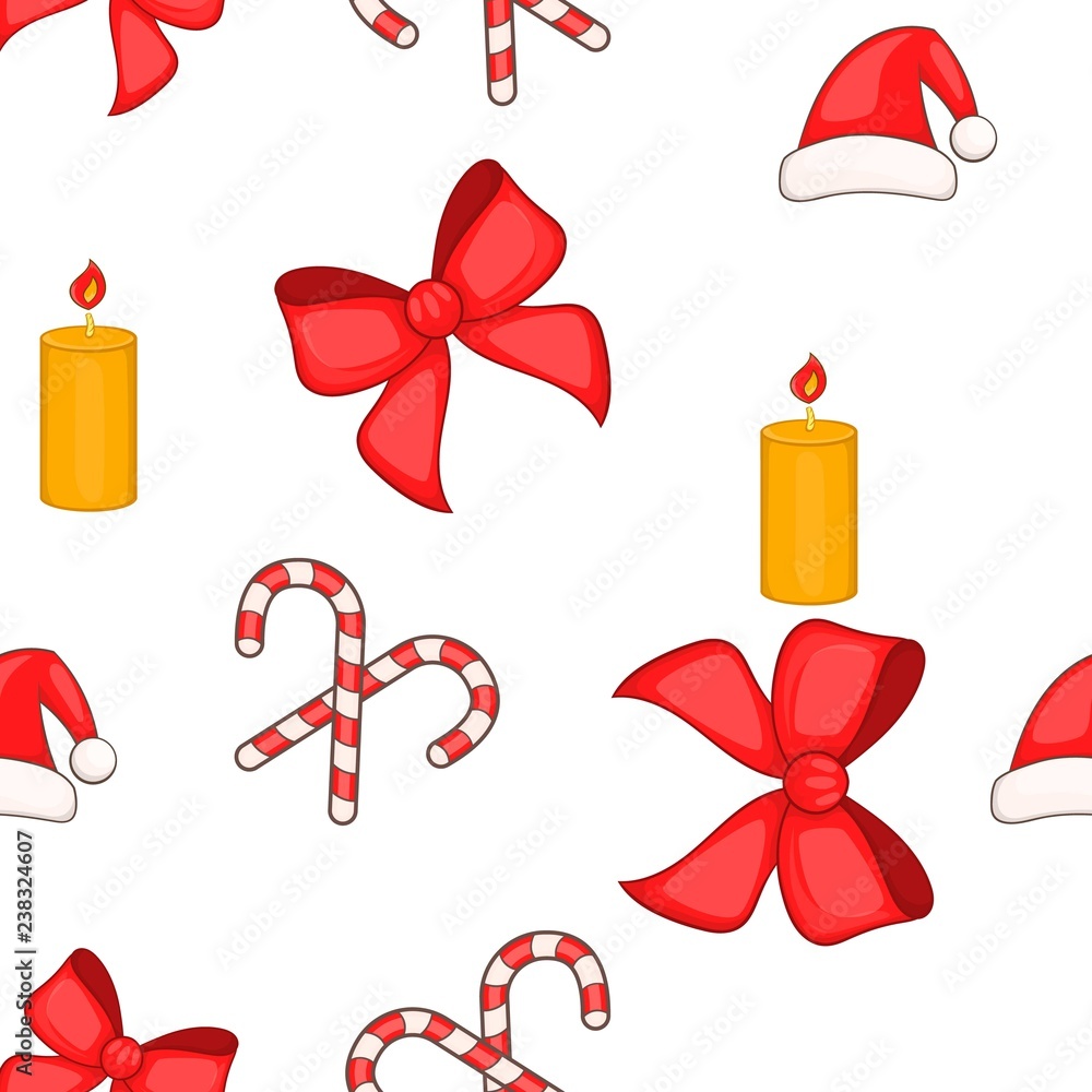 Poster christmas elements pattern. cartoon illustration of christmas elements vector pattern for web