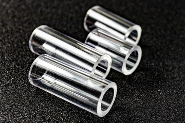 transparent pipe tube on black background