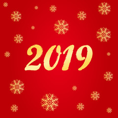 new year 2019 greeting card vector