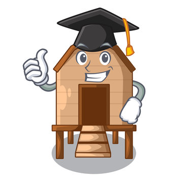 Graduation Chiken Coop Isolated On A Mascot