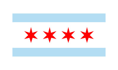 Obraz na płótnie Canvas Vector Flag of Chicago simple flat design illustration Isolated on White Background