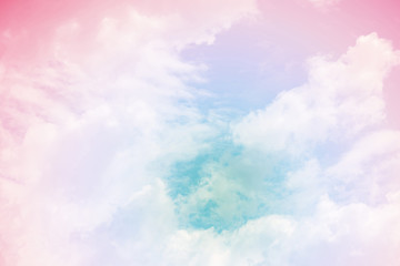 Plakat Sun and cloud background with a pastel colored 